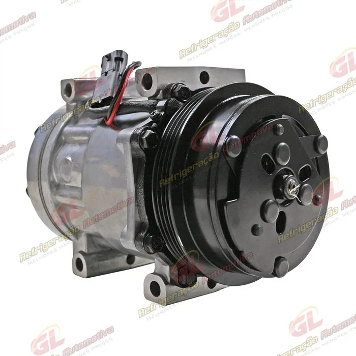 Compressor U8173 AA7H15AA Máquina Case 8800 Descarga e Sucção Saida Traseira O'ring - 12 Volts Polia 4pk 123mm OEM: 84448669 — foto 4