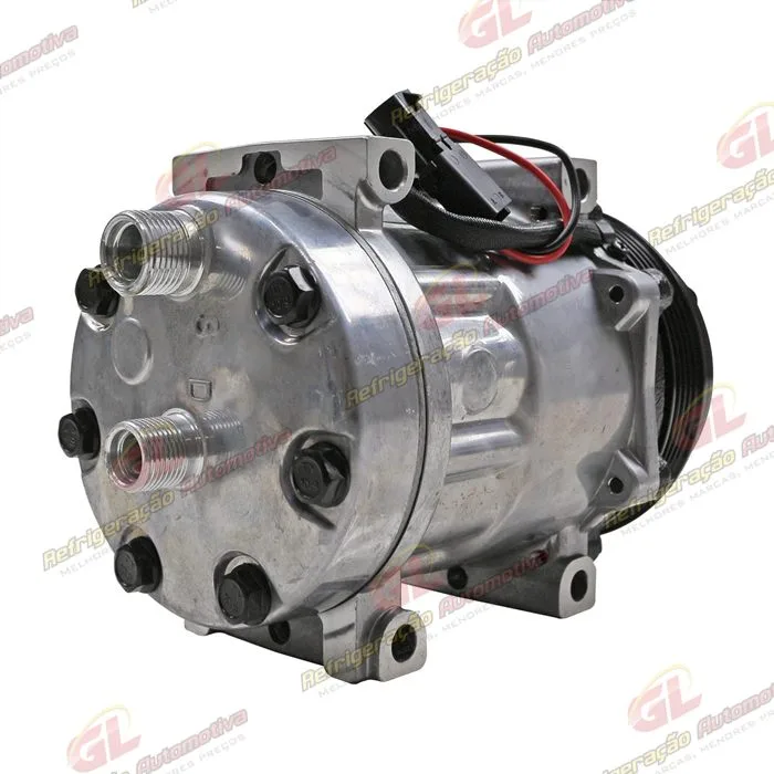Compressor U8173 AA7H15AA Máquina Case 8800 Descarga e Sucção Saida Traseira O'ring - 12 Volts Polia 4pk 123mm OEM: 84448669 — foto 6