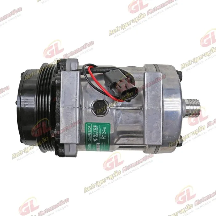 Compressor U8173 AA7H15AA Máquina Case 8800 Descarga e Sucção Saida Traseira O'ring - 12 Volts Polia 4pk 123mm OEM: 84448669 — foto 8