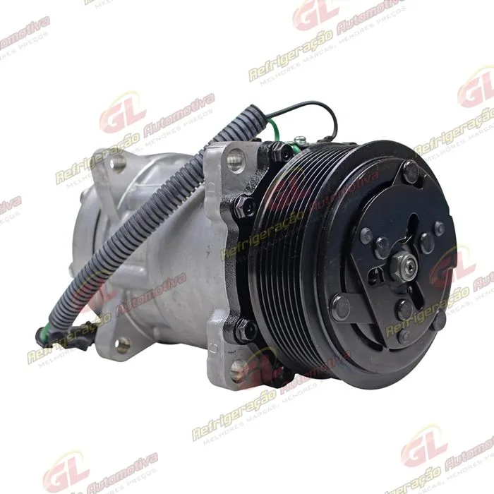 Compressor SANDEN Original AA7H15AA 4866 Modelo Flex Saida Traseira O´ring Horizontal Flex 8 Orelhas - 24 Volts Polia 8pk 119mm 200cc R134a — foto 4
