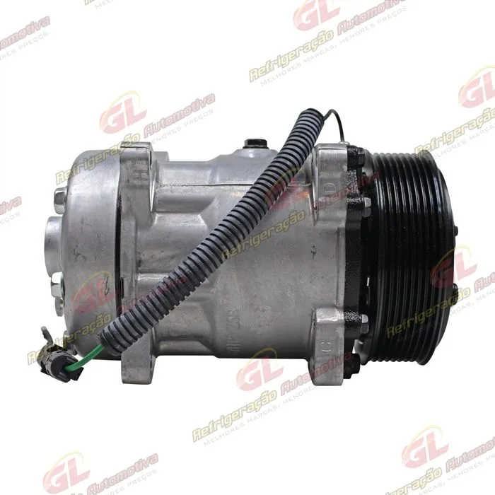 Compressor SANDEN Original AA7H15AA 4866 Modelo Flex Saida Traseira O´ring Horizontal Flex 8 Orelhas - 24 Volts Polia 8pk 119mm 200cc R134a — foto 5