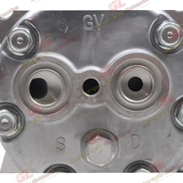 Compressor SANDEN Original AA7H15AA 4866 Modelo Flex Saida Traseira O´ring Horizontal Flex 8 Orelhas - 24 Volts Polia 8pk 119mm 200cc R134a — foto 8