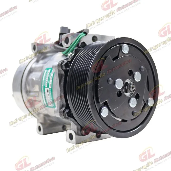 Compressor Modelo AA7H15AA Caminhão Scania 2012> Saída Descarga e Sucção Traseira - 24 Volts Polia 10pk 119mm — foto 2