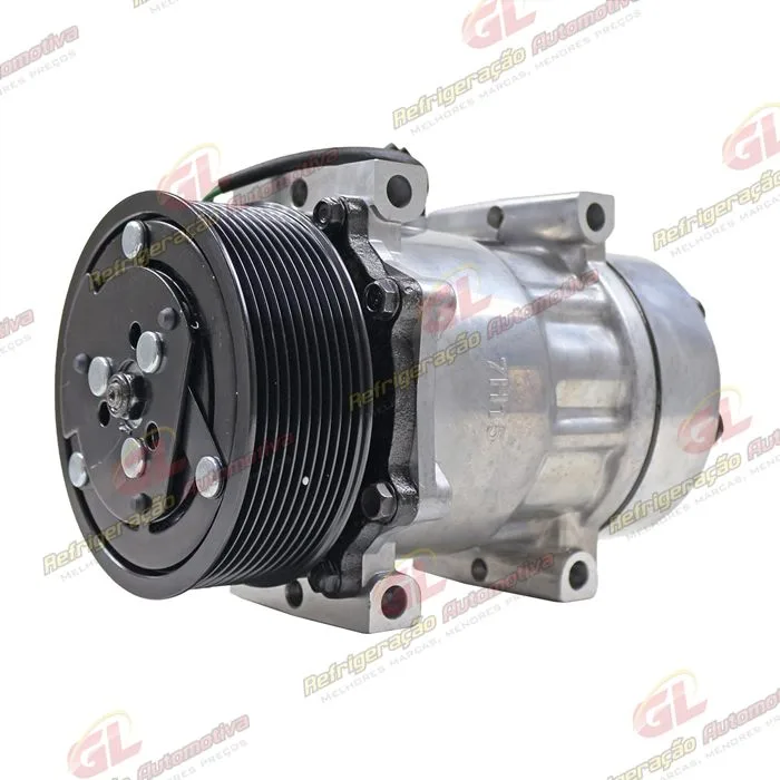 Compressor Modelo AA7H15AA Caminhão Scania 2012> Saída Descarga e Sucção Traseira - 24 Volts Polia 10pk 119mm — foto 3