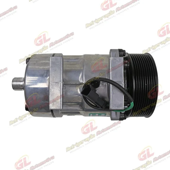 Compressor Modelo AA7H15AA Caminhão Scania 2012> Saída Descarga e Sucção Traseira - 24 Volts Polia 10pk 119mm — foto 5
