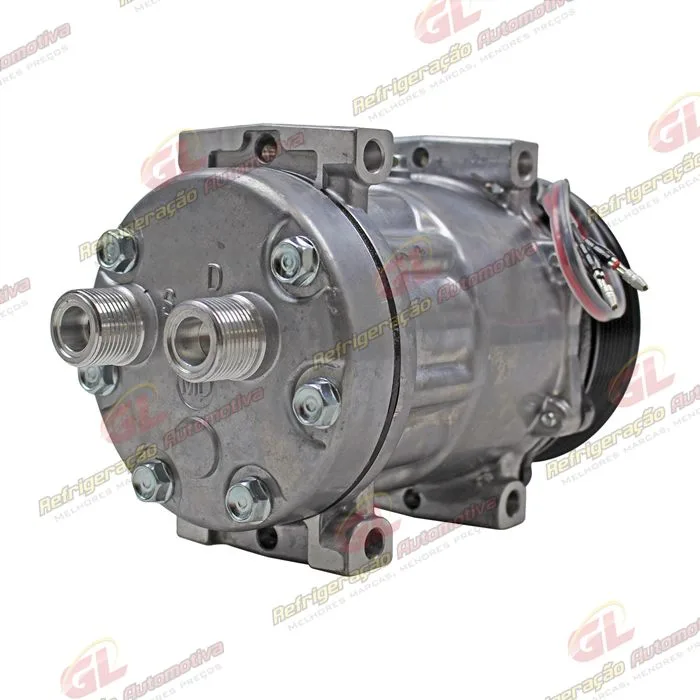 Compressor AB7H15AB 8144 Máquina Case 821/ W20E/ 621/ 721/ 821/ 921/Dynapac CA250/ New Holland W130/ W170/ W190/ W230/ Caminhão Tector 260E30 - 24 Volts Polia 8pk 119mm OEM: 8500795/ OEM: 4894306 — foto 6