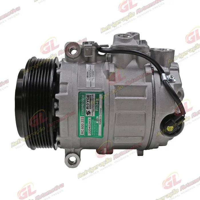Compressor Modelo Denso 7SEU17C-PV7 Mercedes Benz Sprinter Lado Esquerdo Do Motor 2013 Até 2018/ C180/C200 2013 Até 2015/ Land Rover Discovery 3 2005/ Touareg V8/ Porsche Panamera - 12 Volts Polia 7pk 120mm