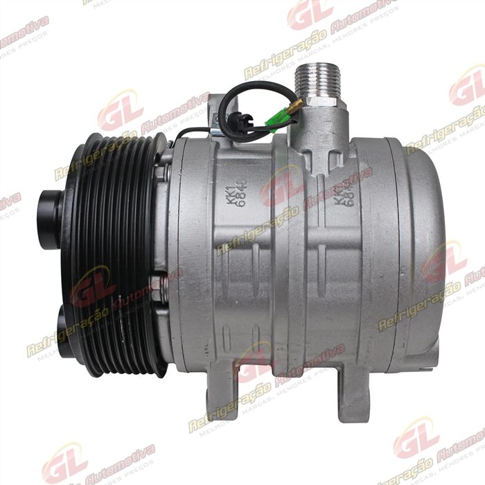 Compressor Seltec TM08HD Máquina Caterpillar 226B/ BobCat 430 - 12 Volts Polia 8pk 123mm OEM: 218-6833/ 6681716