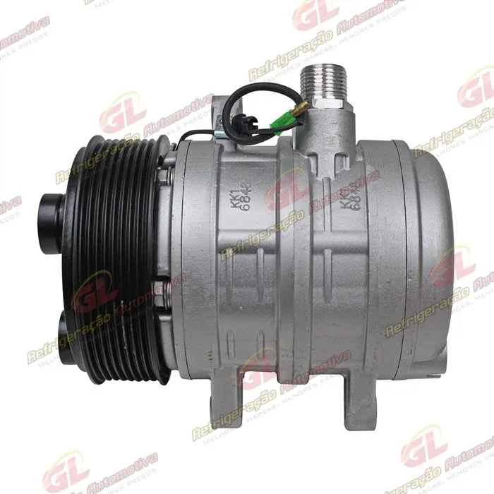 Compressor Seltec TM08HD Máquina Caterpillar 226B/ BobCat 430 - 12 Volts Polia 8pk 123mm OEM: 218-6833/ 6681716