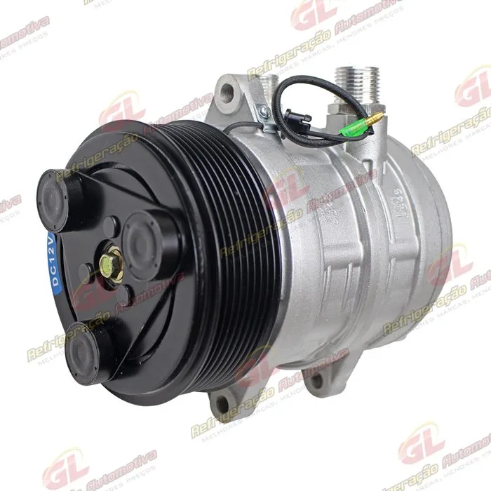 Compressor Seltec TM08HD Máquina Caterpillar 226B/ BobCat 430 - 12 Volts Polia 8pk 123mm OEM: 218-6833/ 6681716 — foto 2