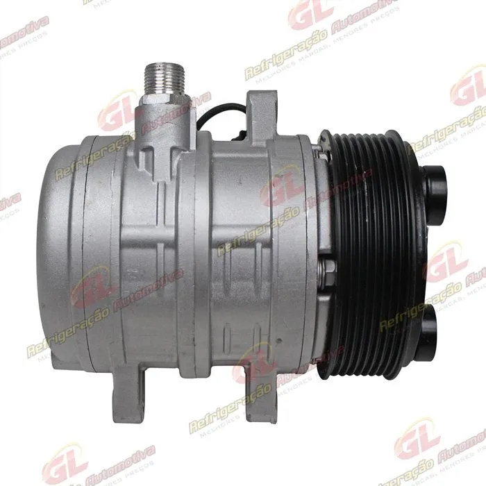 Compressor Seltec TM08HD Máquina Caterpillar 226B/ BobCat 430 - 12 Volts Polia 8pk 123mm OEM: 218-6833/ 6681716 — foto 5