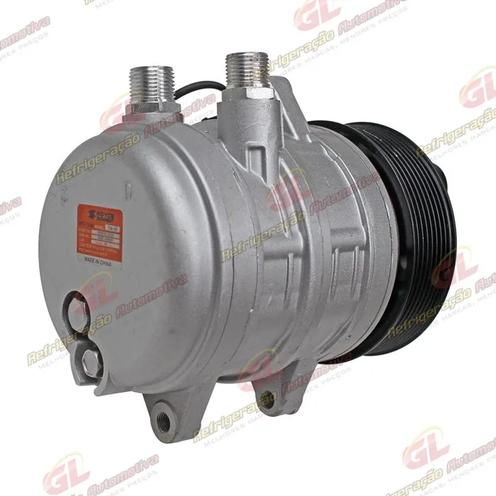 Compressor Seltec TM08HD Máquina Caterpillar 226B/ BobCat 430 - 12 Volts Polia 8pk 123mm OEM: 218-6833/ 6681716 — foto 6