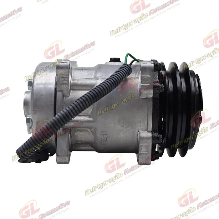 Compressor SANDEN Original AA7H15AA 4862 Modelo Flex 8 Orelhas Saida Traseira O´ring Horizontal Flex 200cc - 24 Volts Polia 2A 125mm — foto 5
