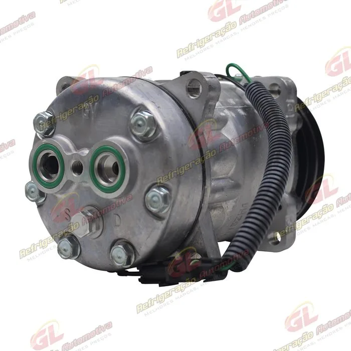 Compressor SANDEN Original AA7H15AA 4862 Modelo Flex 8 Orelhas Saida Traseira O´ring Horizontal Flex 200cc - 24 Volts Polia 2A 125mm — foto 6