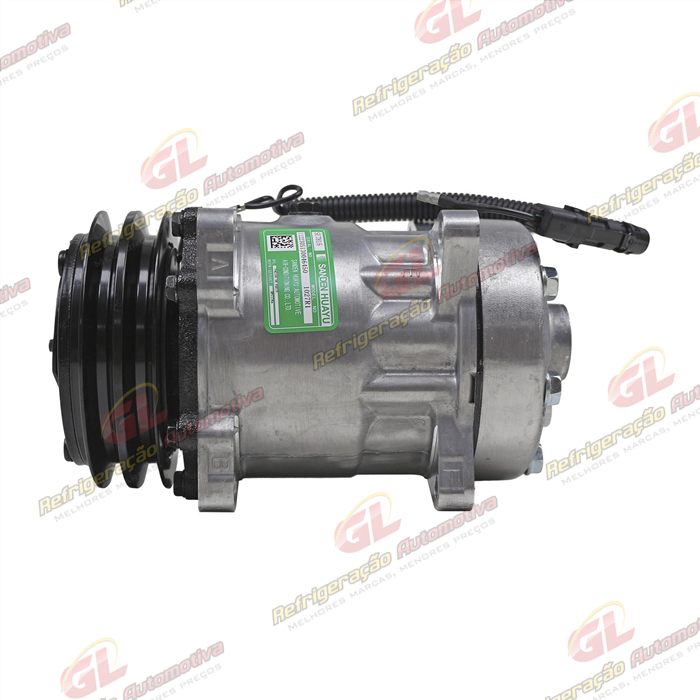 Compressor SANDEN Original AA7H15AA 4860 Modelo Flex 8 Orelhas Saida Traseira O´ring Horizontal Flex - 12 Volts Polia 2A 125mm 200cc