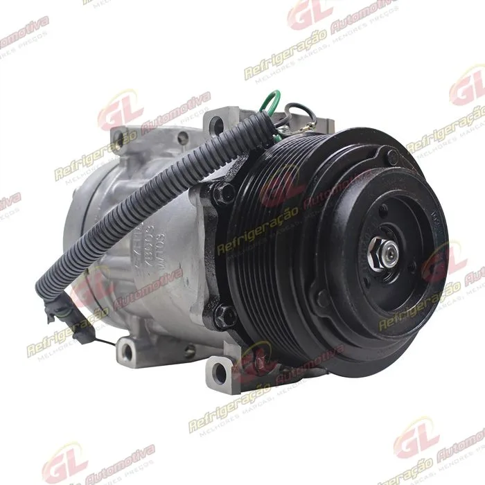 Compressor SANDEN Original 4327 Modelo Flex AA7H15AA Parafuso Passante Saida Traseira O´ring Horizontal Flex - 24 Volts Polia 8pk 123mm 200cc — foto 4