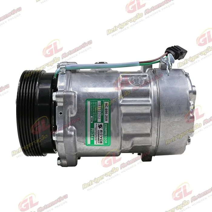 Compressor Modelo Zylinder SD7V16 R134a Volkswagen Golf 2000>/ Audi A3 - 12 Volts Polia 6pk 119mm