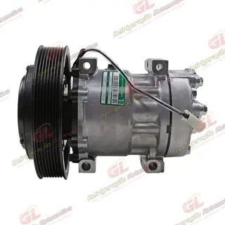 Compressor SANDEN AA7H15AA Original 4116U Caminhão Volvo FM/ FMX / FH 2008 Até 2019 - 24 Volts Polia 8pk 180mm OEM: 84094705/ 20587125/ 85000458