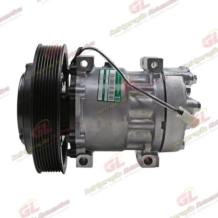 Compressor SANDEN AA7H15AA Original 4116U Caminhão Volvo FM/ FMX / FH 2008 Até 2019 - 24 Volts Polia 8pk 180mm OEM: 84094705/ 20587125/ 85000458