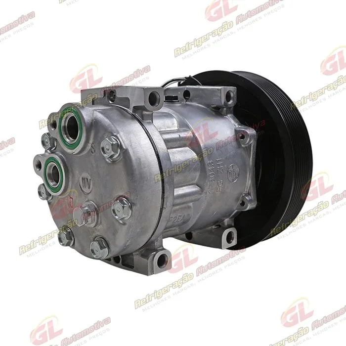 Compressor SANDEN AA7H15AA Original 4116U Caminhão Volvo FM/ FMX / FH 2008 Até 2019 - 24 Volts Polia 8pk 180mm OEM: 84094705/ 20587125/ 85000458 — foto 6