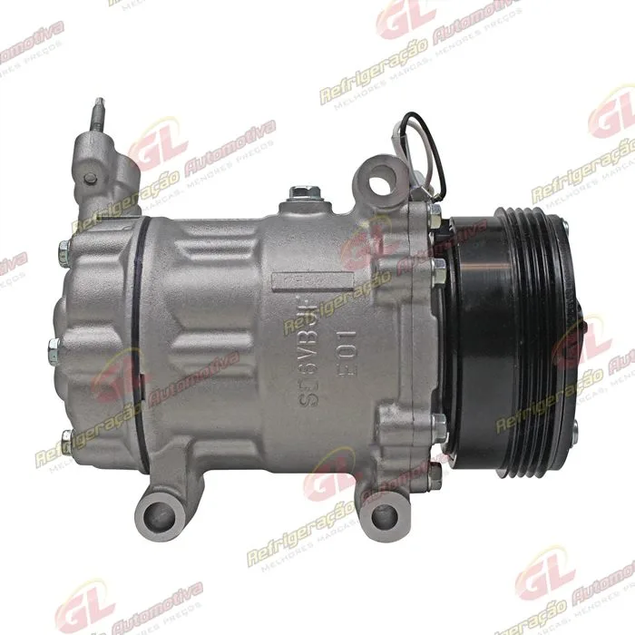Compressor Modelo Sanden 6V12 Peugeot 206 1.0 / Renault Clio/ Sandero/ Logan 1.0 - 12 Volts Polia 4pk 110mm OEM: 8200840770 — foto 5