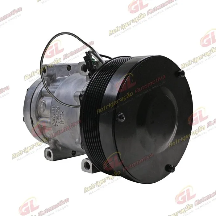Compressor Sanden Original 7H15 U-4586 / 4768 / Máquina Colheitadeira Case 8800 2013< / 8810 2017> Motor Iveco - 12 Volts Polia 8pk 153mm OEM: 5801558535/ 84279787 — foto 4