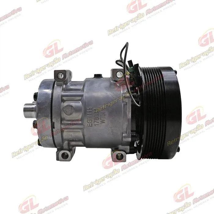 Compressor Sanden Original 7H15 U-4586 / 4768 / Máquina Colheitadeira Case 8800 2013< / 8810 2017> Motor Iveco - 12 Volts Polia 8pk 153mm OEM: 5801558535/ 84279787 — foto 5