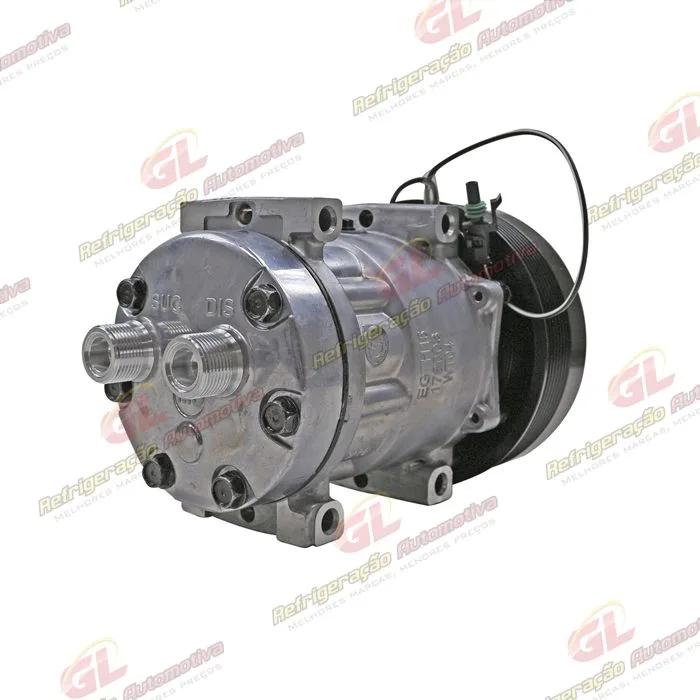 Compressor Sanden Original 7H15 U-4586 / 4768 / Máquina Colheitadeira Case 8800 2013< / 8810 2017> Motor Iveco - 12 Volts Polia 8pk 153mm OEM: 5801558535/ 84279787 — foto 6
