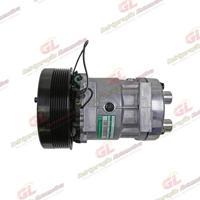 Compressor Sanden Original 7H15 U-4586 / 4768 / Máquina Colheitadeira Case 8800 2013< / 8810 2017> Motor Iveco - 12 Volts Polia 8pk 153mm OEM: 5801558535/ 84279787 — foto 8