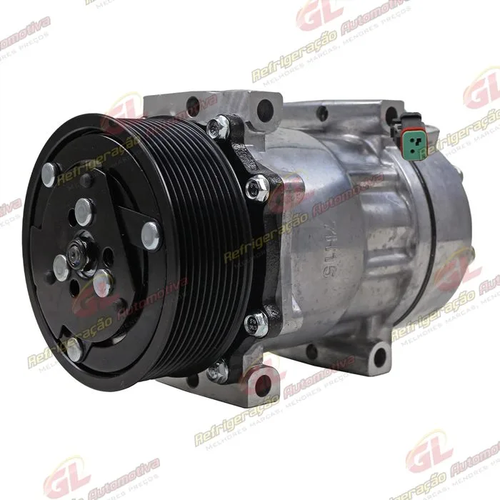 Compressor Modelo AA7H15AA 8275/ 8295 Caminhão Scania 2013> Série 5 PGR Magnético 2 Fios - 24 Volts Polia 10pk 120mm OEM: 1888032/ 1531196/ 0573125 — foto 2