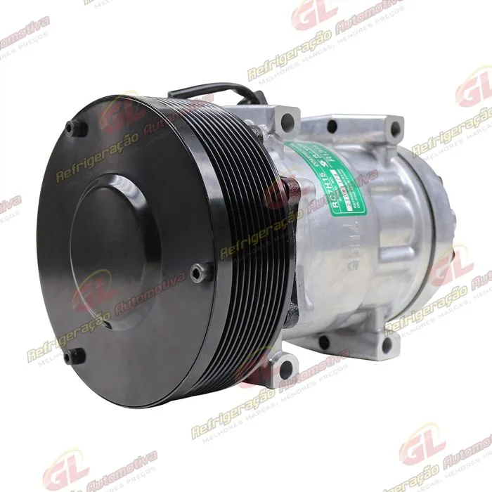 Compressor AB7H15AB U-4586/ 4768/ Máquina Colheitadeira Case 8800 2013</ 8810 2017> Motor Iveco/ New Holland T8 - 12 Volts Polia 10pk 153mm OEM: 5801558535/ 84279787 — foto 2