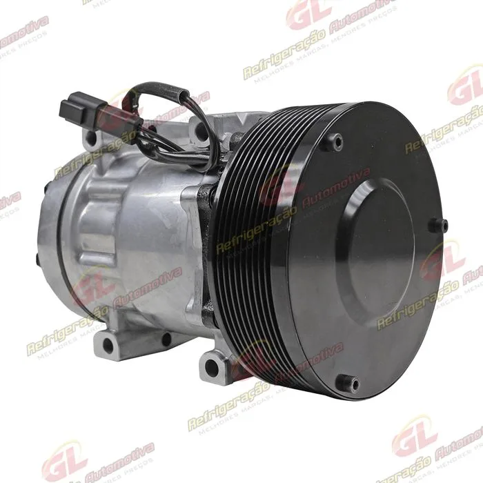 Compressor AB7H15AB U-4586/ 4768/ Máquina Colheitadeira Case 8800 2013</ 8810 2017> Motor Iveco/ New Holland T8 - 12 Volts Polia 10pk 153mm OEM: 5801558535/ 84279787 — foto 4