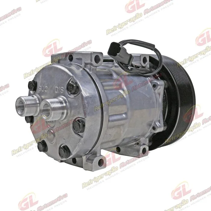 Compressor AB7H15AB U-4586/ 4768/ Máquina Colheitadeira Case 8800 2013</ 8810 2017> Motor Iveco/ New Holland T8 - 12 Volts Polia 10pk 153mm OEM: 5801558535/ 84279787 — foto 6