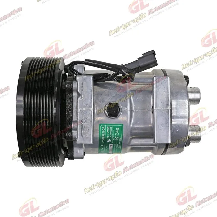 Compressor AB7H15AB U-4586/ 4768/ Máquina Colheitadeira Case 8800 2013</ 8810 2017> Motor Iveco/ New Holland T8 - 12 Volts Polia 10pk 153mm OEM: 5801558535/ 84279787 — foto 8