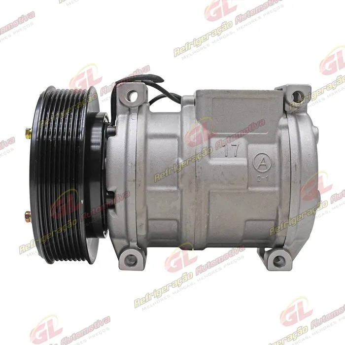 Compressor Modelo 10PA17 Máquina John Deere 3510/ CH570/ CH670 2017> - 12 Volts Polia 8pk 140mm R134a OEM: AH169875/ AN221429/ RE46609/ TY24304