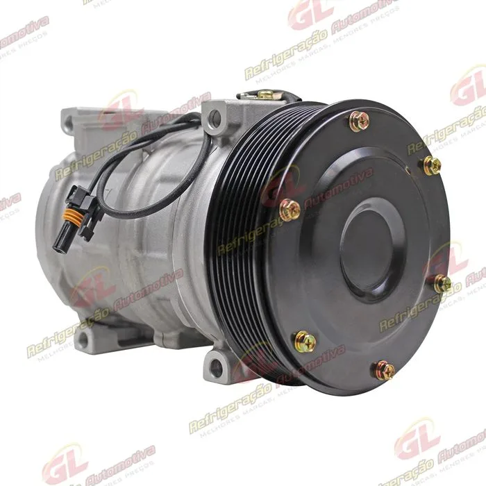 Compressor Modelo 10PA17 Máquina John Deere 3510/ CH570/ CH670 2017> - 12 Volts Polia 8pk 140mm R134a OEM: AH169875/ AN221429/ RE46609/ TY24304 — foto 4