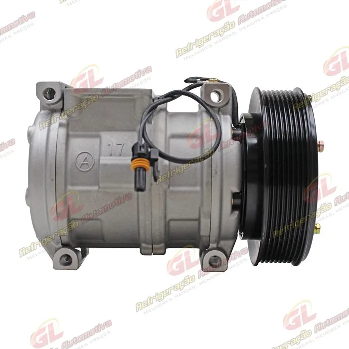 Compressor Modelo 10PA17 Máquina John Deere 3510/ CH570/ CH670 2017> - 12 Volts Polia 8pk 140mm R134a OEM: AH169875/ AN221429/ RE46609/ TY24304 — foto 5