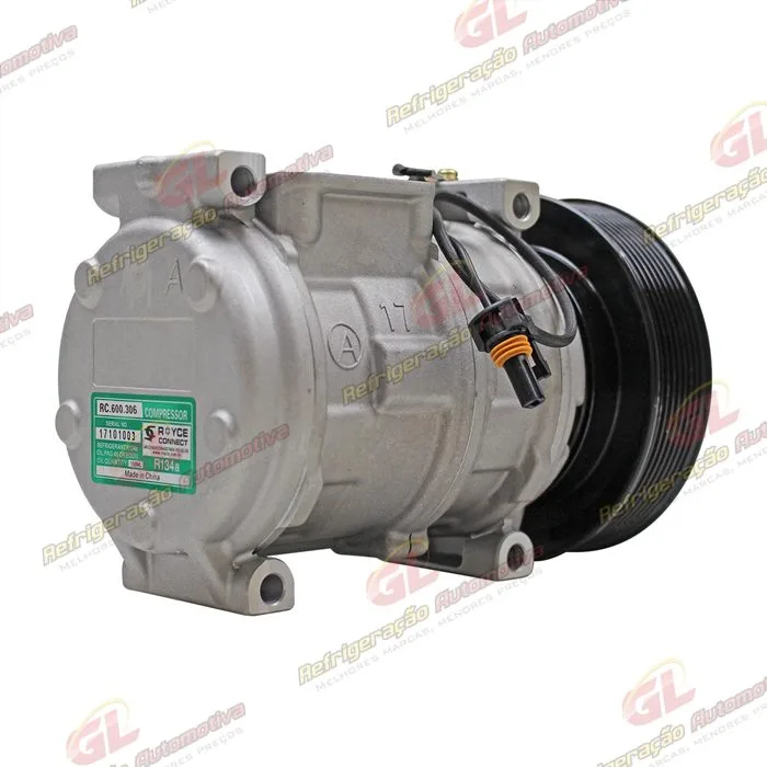 Compressor Modelo 10PA17 Máquina John Deere 3510/ CH570/ CH670 2017> - 12 Volts Polia 8pk 140mm R134a OEM: AH169875/ AN221429/ RE46609/ TY24304 — foto 6