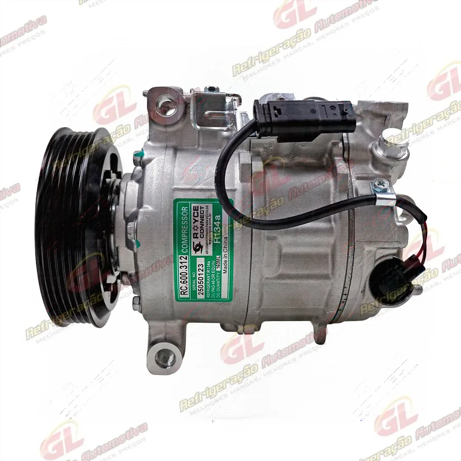 Compressor Modelo Denso 6SES14C Mercedes Benz GLA200 1.6 Turbo/ CLA200/ A200/ B200 2015> - 12 Volts Polia 5PK OEM: A0008305702 / 447150-4485