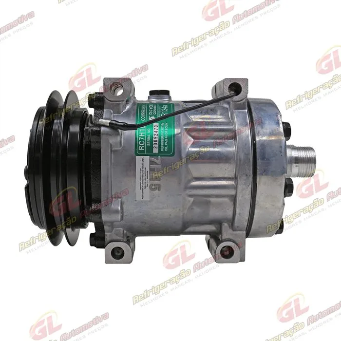 Compressor AA7H15AA U4275 Máquina Retroescavadeira Case 580N/ 580SN/ 590SN/ 580SN - 12 Volts Polia 1A 132mm OEM: 84159489