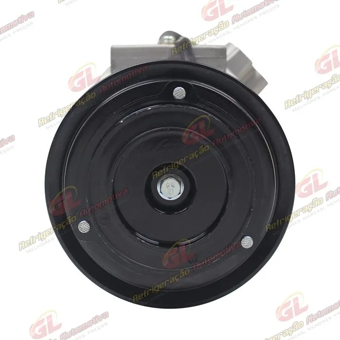 Compressor Modelo Denso 10SRE18C Máquina Retroescavadeira 310K John Deere - 12 Volts Polia 8pk 126mm OEM: RE284680 — foto 3