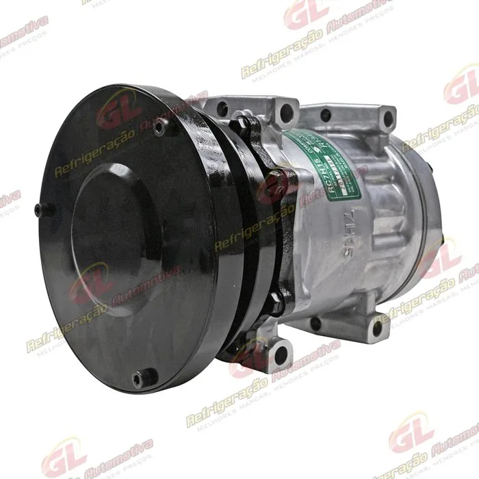 Compressor AA7H15AA Parafuso Passante Descarga e Sucção Traseira Máquina Case 865B/ D4E - 24 Volts Polia Canal 1A 138mm OEM: 84304794 — foto 2