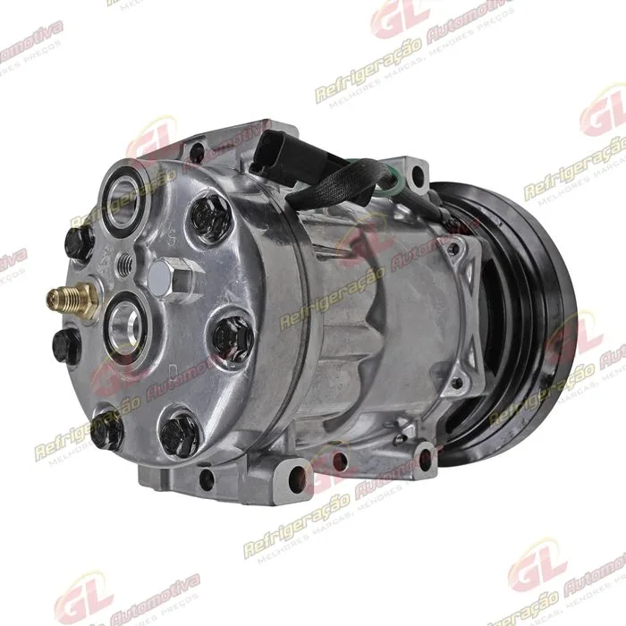 Compressor AA7H15AA Parafuso Passante Descarga e Sucção Traseira Máquina Case 865B/ D4E - 24 Volts Polia Canal 1A 138mm OEM: 84304794 — foto 6