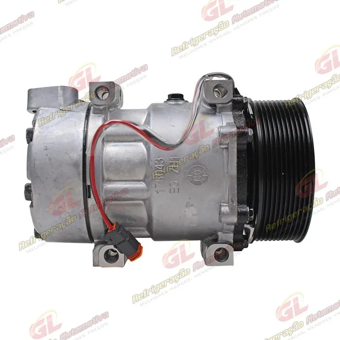 Compressor SANDEN Original AA7H15AA 8275/ 8295 Caminhão Scania 2013> Série 5 PGR - 24 Volts Polia 10pk 120mm Magnético 2 Fios OEM: 1888032 — foto 5