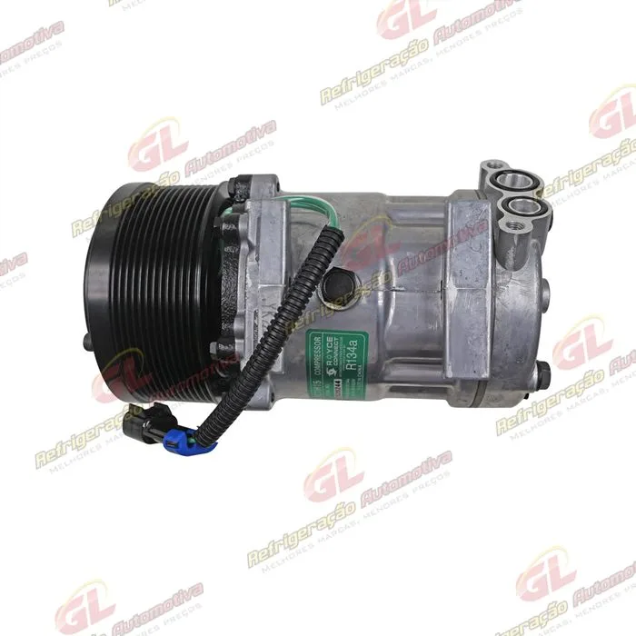 Compressor 6095 AA7H15AA Máquina Escavadeira Caterpillar 320D2 L 2012> - 24 Volts Polia 12pk 128mm OEM: 372-9295 — foto 8