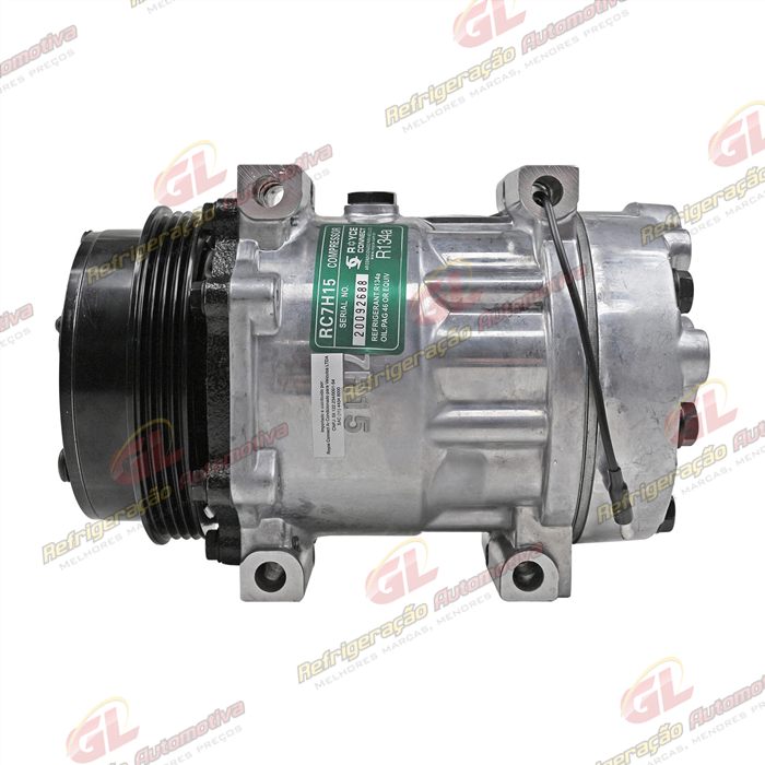 Compressor 7H15 Máquina Trator Case/ New Holland Modelo Farmall/ Puma 125 - 12 Volts Polia 4pk 119mm OEM: 87802912/ 87709785
