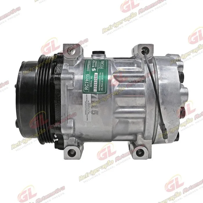 Compressor 7H15 Máquina Trator Case/ New Holland Modelo Farmall/ Puma 125 - 12 Volts Polia 4pk 119mm OEM: 87802912/ 87709785