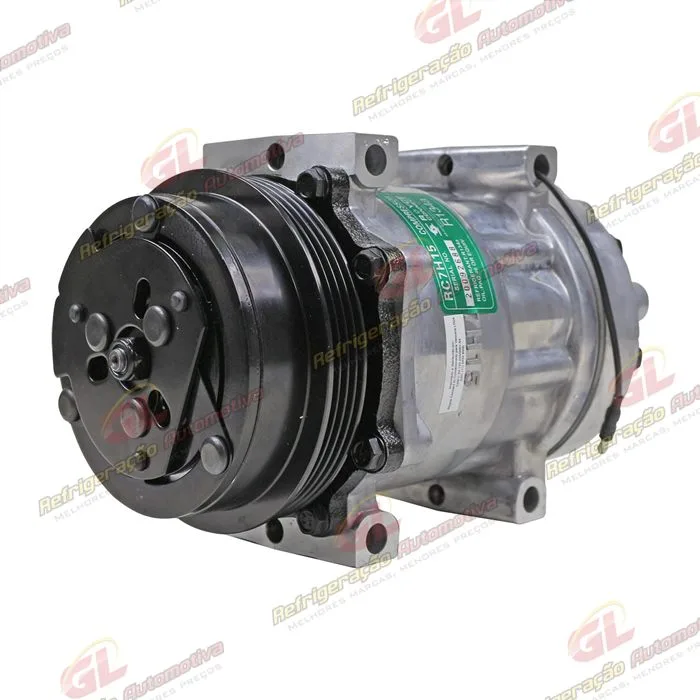Compressor 7H15 Máquina Trator Case/ New Holland Modelo Farmall/ Puma 125 - 12 Volts Polia 4pk 119mm OEM: 87802912/ 87709785 — foto 2