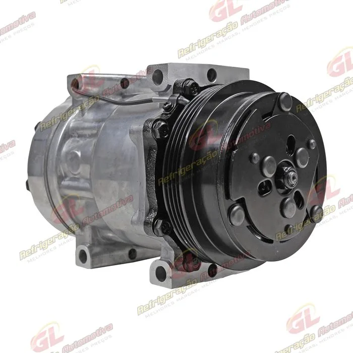 Compressor 7H15 Máquina Trator Case/ New Holland Modelo Farmall/ Puma 125 - 12 Volts Polia 4pk 119mm OEM: 87802912/ 87709785 — foto 4