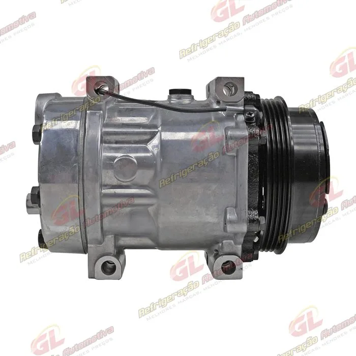 Compressor 7H15 Máquina Trator Case/ New Holland Modelo Farmall/ Puma 125 - 12 Volts Polia 4pk 119mm OEM: 87802912/ 87709785 — foto 5